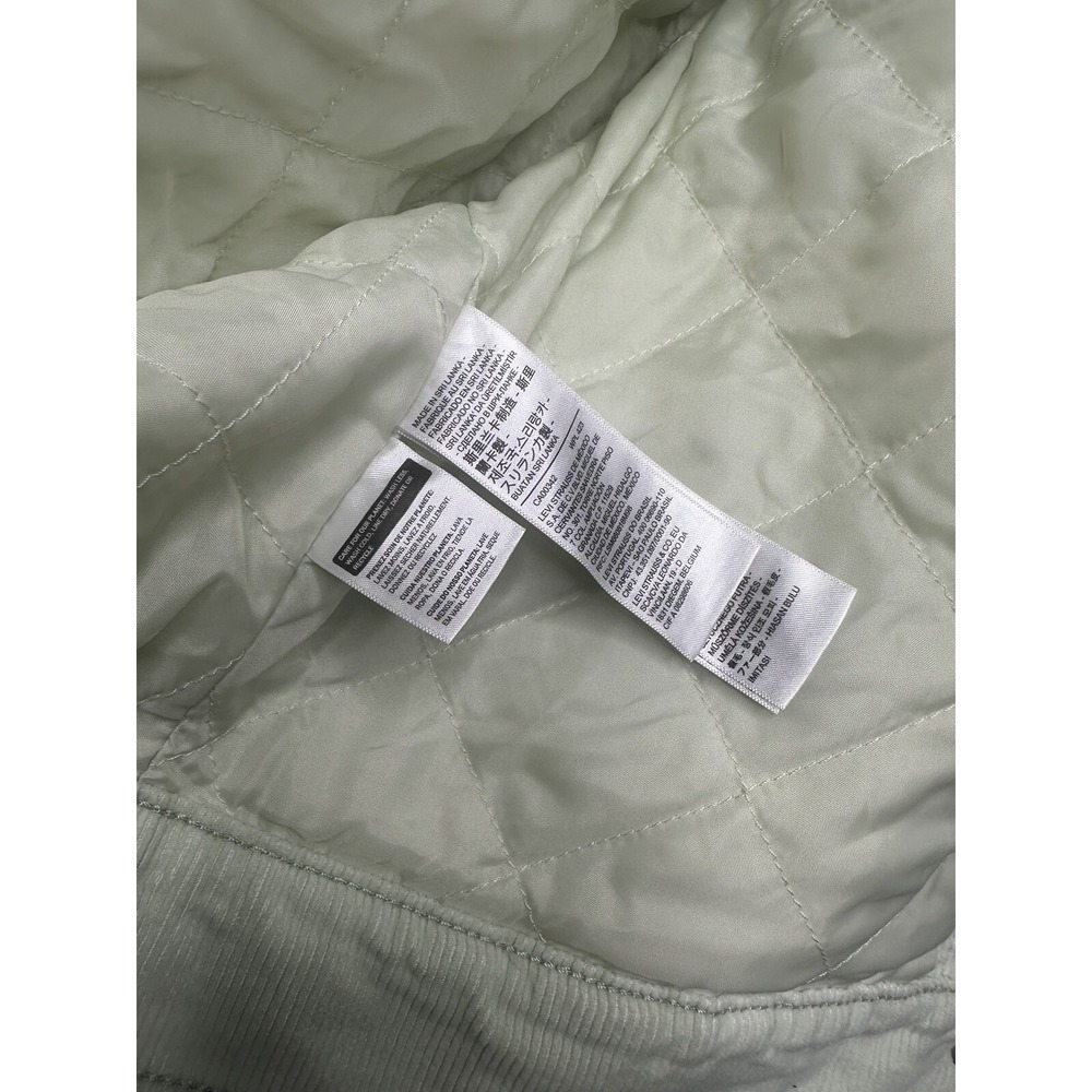 LEVIS Womens NEW Cropped Trucker Jacket Sherpa Collar Corduroy Xs Green Mint - Picture 5 of 10
